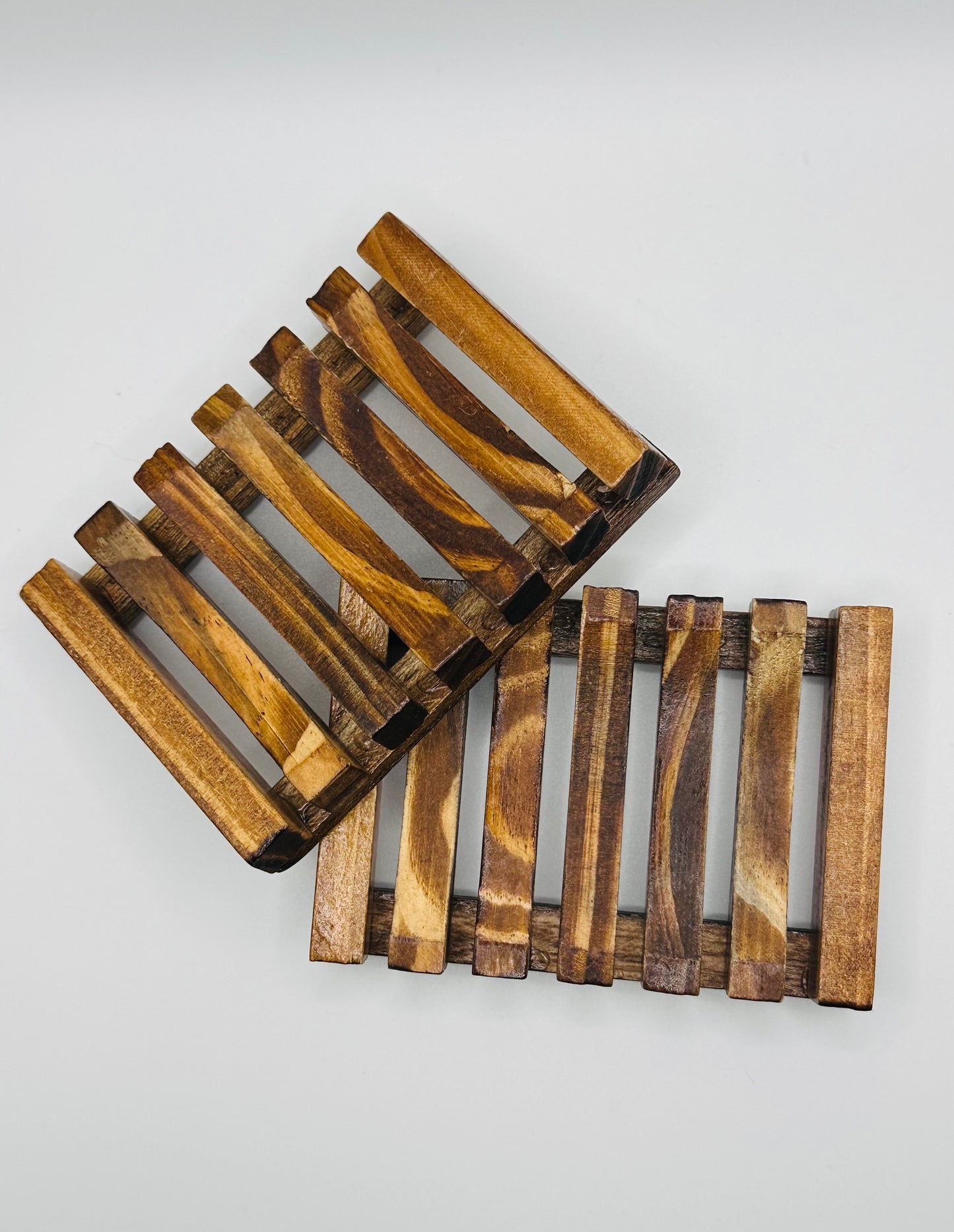 Natural Wooden Soap Dish Holder for Shower 2 pack | Minimalist Magic