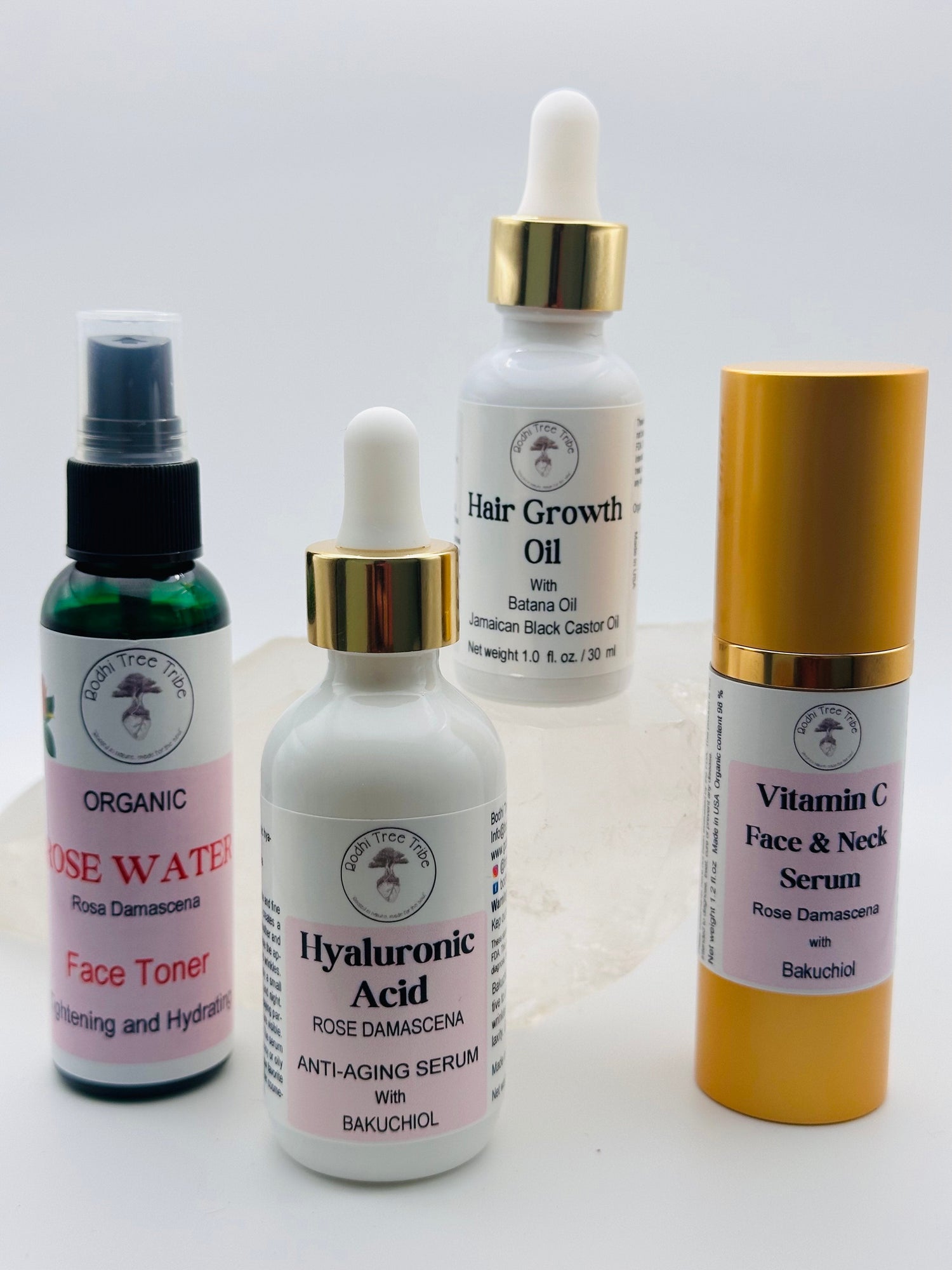 Artisan facial and hair elixirs made with natural ingredients, crafted in small batches by Bodhi Tree Tribe.